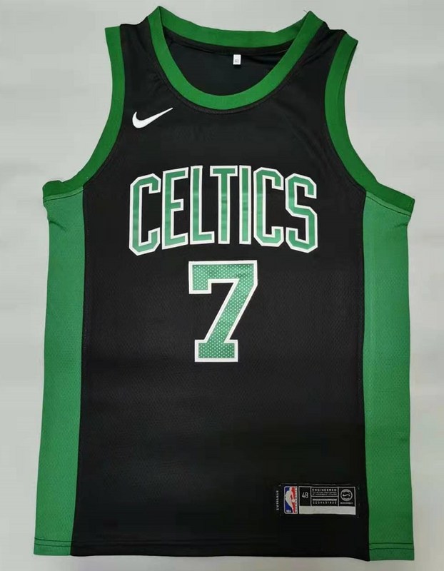 Men Boston Celtics #7 Jaylen Brown Black Nike 2025 NBA Jersey style 1->->NBA Jersey